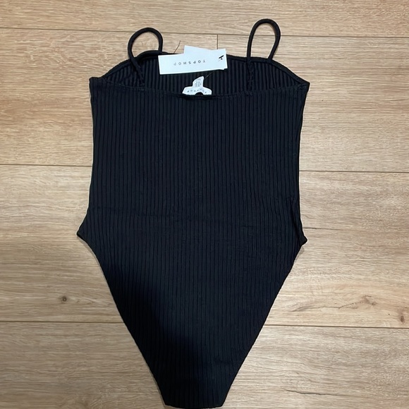 Never been worn black ribbed black bodysuit from top shop - Picture 2 of 3